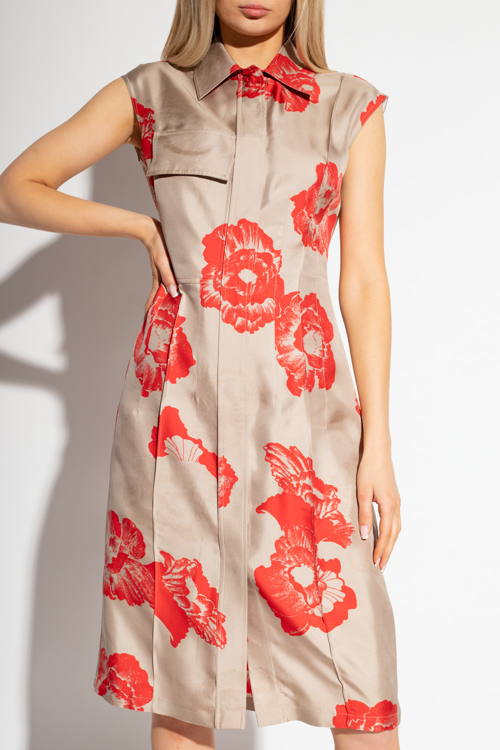 SALVATORE FERRAGAMO★素敵！FLORAL PRINT SHIRT w BELT DRESS $_12.JPG?set_id=880000500F